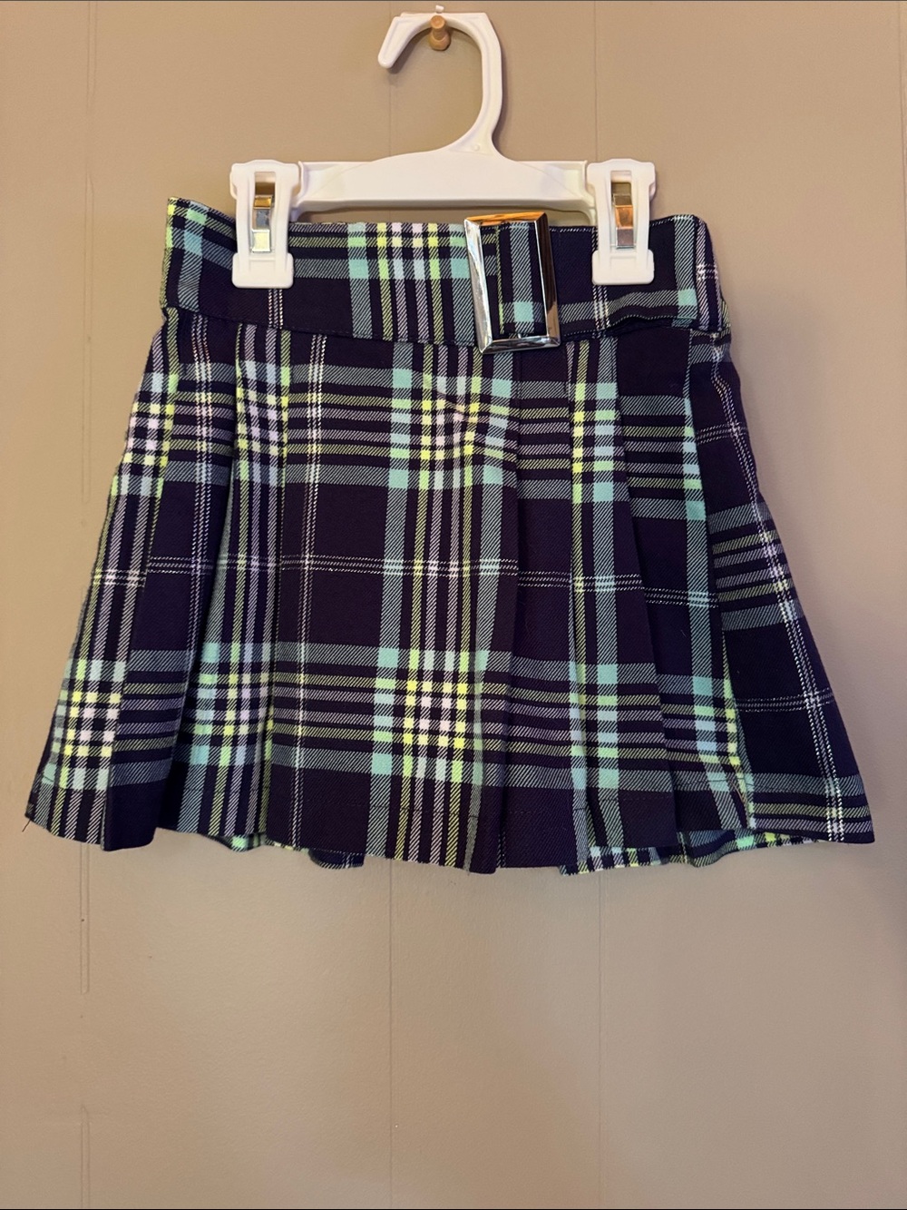 Girls Plaid Pleated Skort